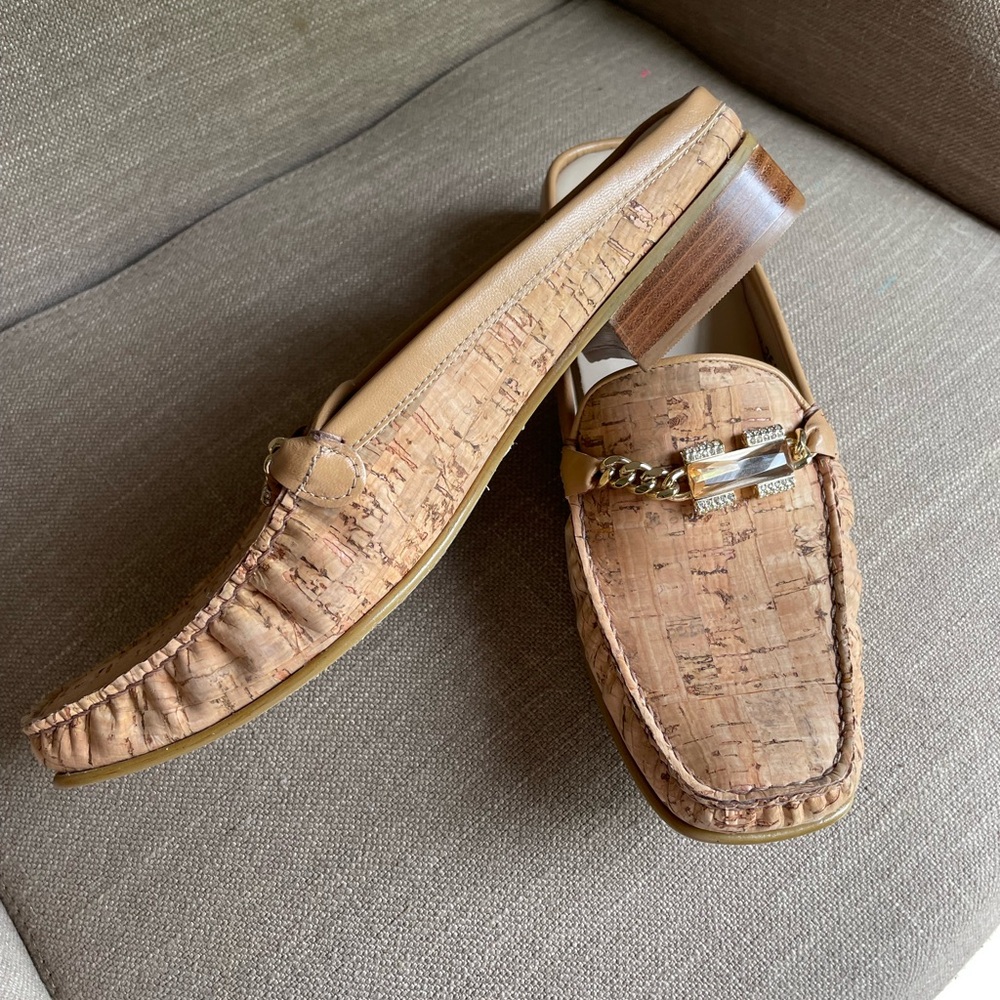 Stuart Weitzman Women’s Cork Mules Jeweled Flats